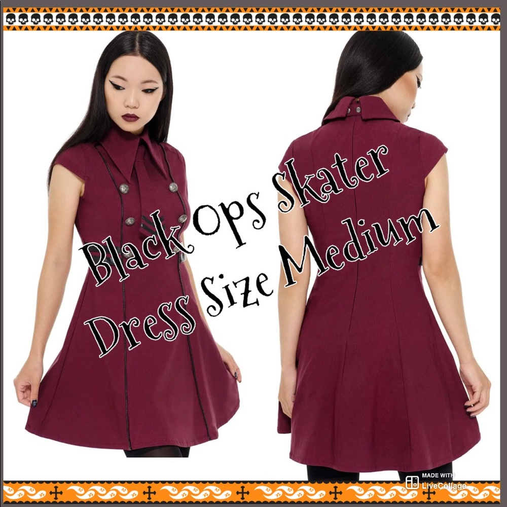 KILLSTAR Dress Black Ops Blood Skater Dress - NEW!